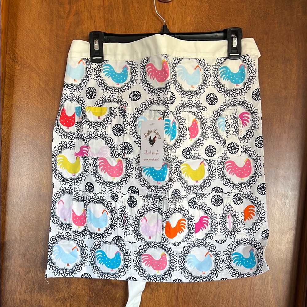 Colorful Rooster Print Egg Apron